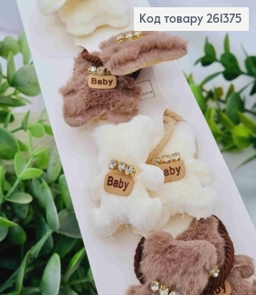 Набір резинок (20шт), "Ведмежа" з камінцями, Пастельні кольори, резинка 4см, ведмежа 4,5*3см 261375 фото