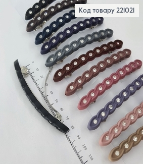 Заколка автомат косичка 9 см с камнями в асс. 221021 фото