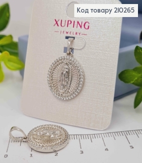 Иконка родованная с Божией матерью, в оправе из камней, 1,8см, Xuping 210265 фото