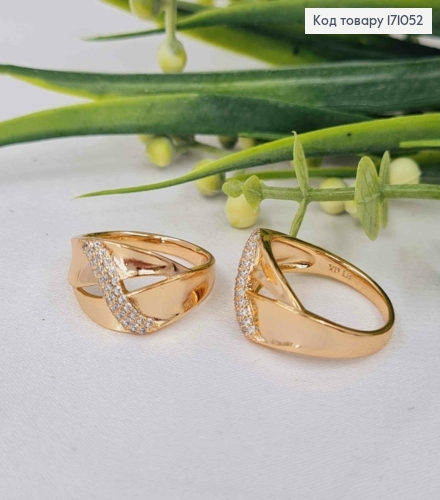 Кольцо украшено камнями, Xuping 18К. 171052 фото 1