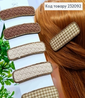 Заколка Тик-Так, Прямоугольная в ассортименте украшена стразами, Пастельные цвета в ассорт, 8см. 232092 фото