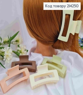 Краб пластик, матовый, прямоугольный, 8,5см, пастельных цветов в ассортименте. 214250 фото