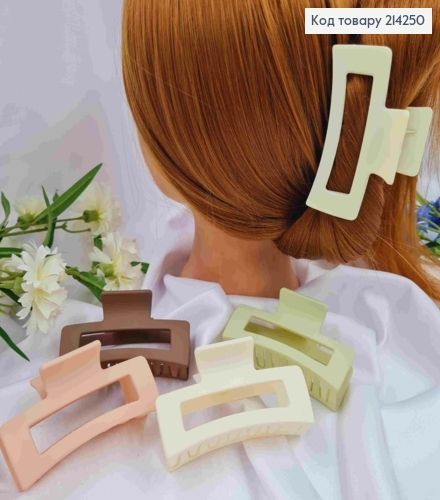 Краб пластик, матовый, прямоугольный, 8,5см, пастельных цветов в ассортименте. 214250 фото 1