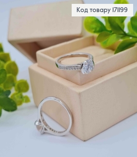 Кольцо родованное украшено Блестящими камнями, Xuping 171199 фото