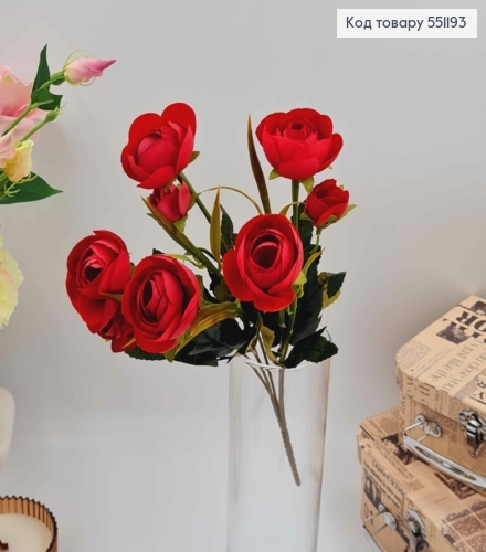 Композиция "Букет БОРДОВЫЕ ПИОНЫ 5шт (3см)+ 5шт (2см)", высота 32см 551193 фото 1