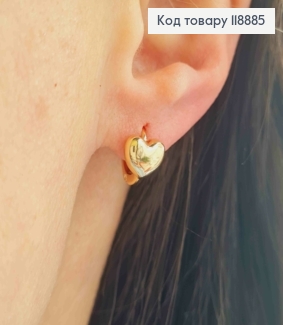 Серьги кольца "Сердце" (0,7см), диаметр 1,1см, Xuping 18K 118885 фото