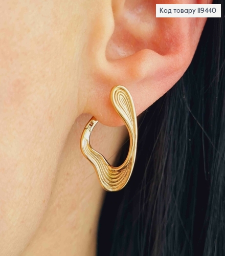 Серьги "Фигурные", 2,5см, английская застежка, Xuping 18К 119440 фото 1