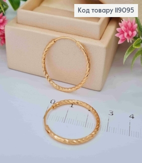 Серьги кольца Винтовые, диаметр 2,6см, Xuping 18K 119095 фото