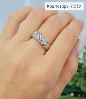 Кольцо родованное украшено Блестящими камнями, Xuping 171039 фото