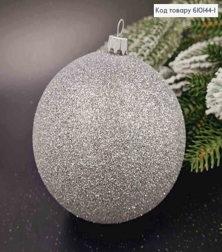 Игрушка  шар 100 мм Блеск СЕРЕБРЯНЫЙ цвет,Украина 610144-1 фото 1