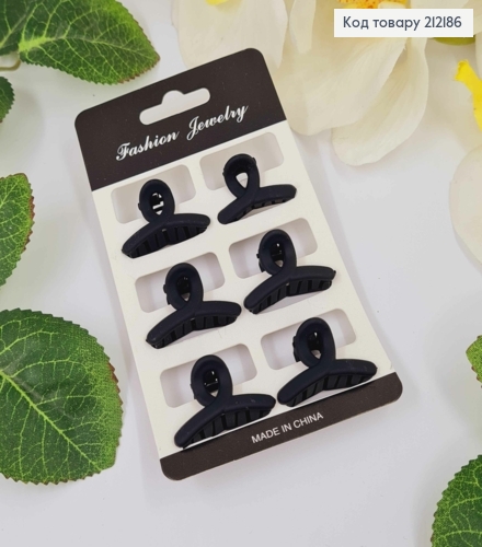 Краб пластик, петелька, матовый, чёрного цвета, 3см. Набор 6шт. 212186 фото 1