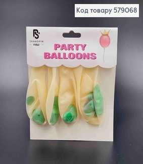 Набір куль латексних, прозорих з Зеленим наповненням, 5шт/уп  579068 фото