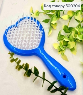 Щітка для волосся БЛАКИТНОГО кольору у вигляді "Серця", розміром 20см 300204 фото