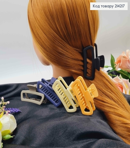 Краб пластик, прямоугольный скругленный, матовый, 7,5см, цвета в ассорт. 214217 фото 1