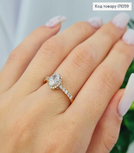 Кольцо, "Слеза ангела" с Блестящим камнем в оправе из каменщиков, Xuping 18К 171059 фото 1