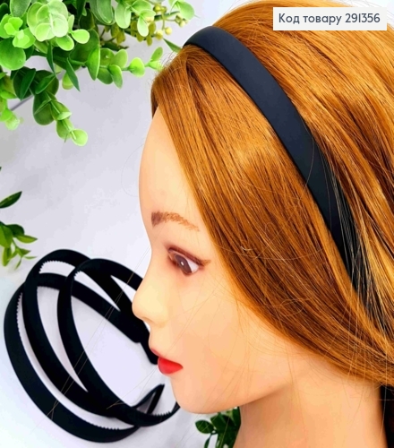 Обруч пластик, матовый, ЧЕРНОГО цвета, 1,5см 291356 фото 1