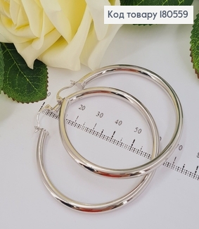 Серьги родированые кольца 6см, толщиной 4мм, Xuping 180559 фото