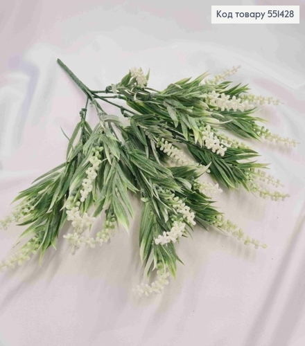 Искусственная композиция Куст Лаванды, БЕЛОГО цвета, 7 веточек, высота 40см. 551428 фото 2