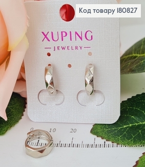 Сережки родовані кільця Граненні, 1,2см, Xuping 180827 фото