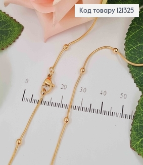 Цепочка, плетение снейк с маленькими шариками, длина 45см, Xuping 18К. 121325 фото