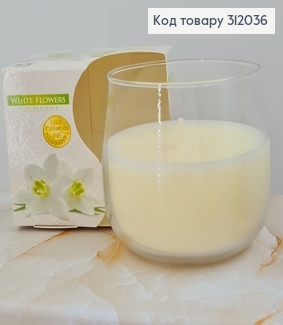 Аромасвічка стакан BISPOL Білі квіти 130 г/24 годин, 71-179 312036 фото