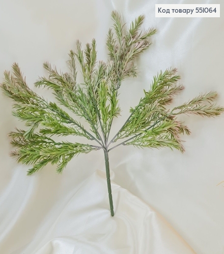 Искусственная зелень тархун розовыми кончиками из 7 веточек на металлическом стержне 35 см. 551064 фото 1