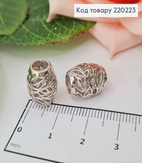 Кулон родований, Шарм з вензельочками діам. серед. 0,5см, висота. 1,5см, Xuping 18K 220223 фото