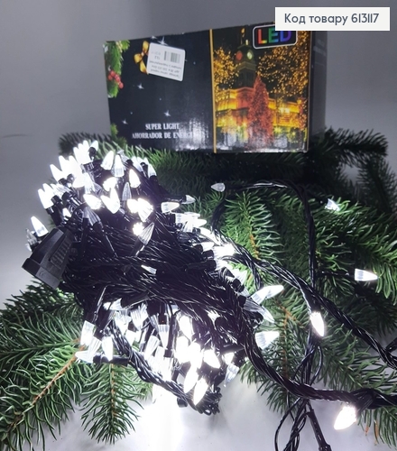 Гирлянда свеча черная проволока 20 м 320 LED белая холодная (с удлинителем) 613117 фото 1