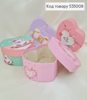 Коробка сердце с рисунком 10х11х5 см в асс. 535008 фото