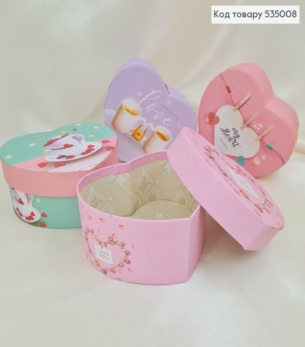 Коробка сердце с рисунком 10х11х5 см в асс. 535008 фото 1