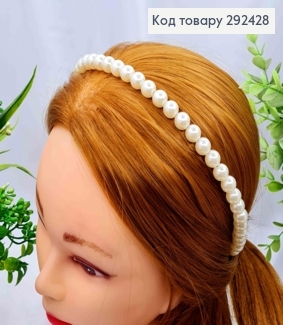 Обруч металл из Бусин Перламутрового цвета, 1см 292428 фото