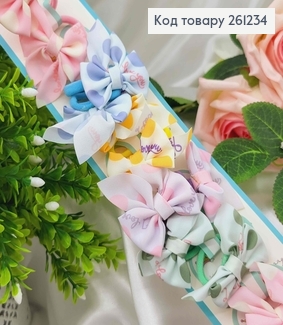 Набор детских резинок, Бантики твили, в горошек, 20 шт/наб 261234 фото