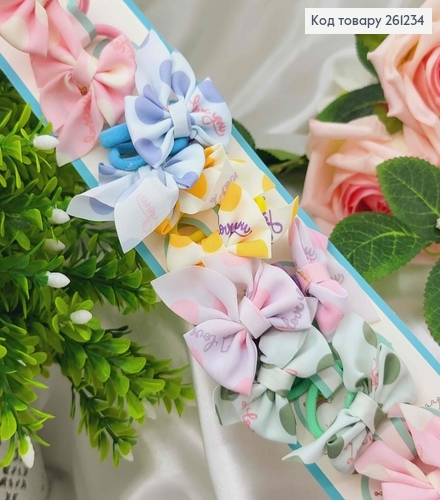 Набор детских резинок, Бантики твили, в горошек, 20 шт/наб 261234 фото 1