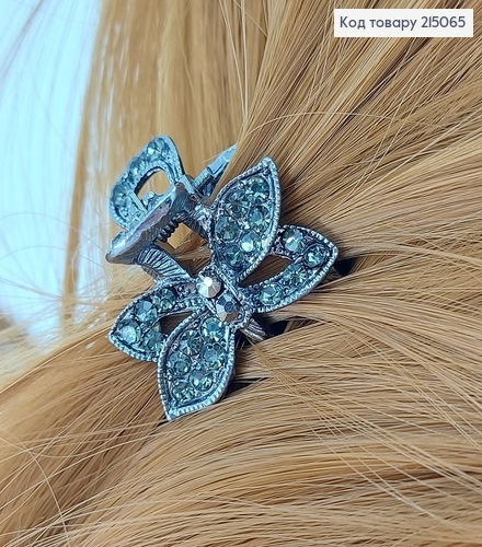 Краб металл Цветочек металлик с камнями 215065 фото 1