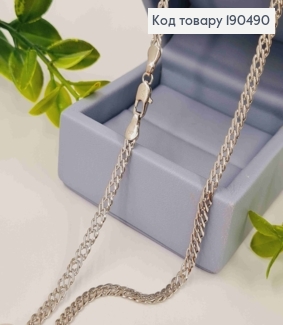 Цепочка родованная РОМБОВЫЕ ПЛЕТЕНИЯ, ширина 3,5мм, длина 50см, Xuping 190490 фото