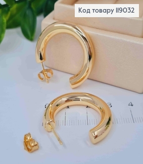 Серьги гвозди "Объемные" (круглые), 3см, Xuping 18К 119032 фото