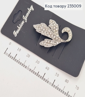 Брошь металл Цветок серебряный 235009 фото