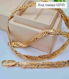 Ланцюжок плетіння КОСИЧКА, ширина 6мм, довжина 60см, Xuping 18К 121743 фото