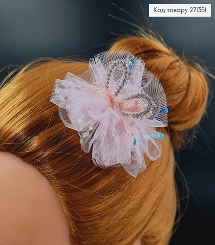 Набор детских заколок, клев, "Зайчатам" с фатином в цукерке и бантиком, 10 шт/наб. 271351 фото 2