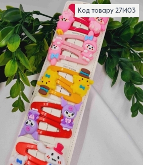 Набор детских заколок (20шт) ЗВЕРУШКИ, размер 2*2,5см, заколка тик-так 5,5см, ярких цветов 271403 фото