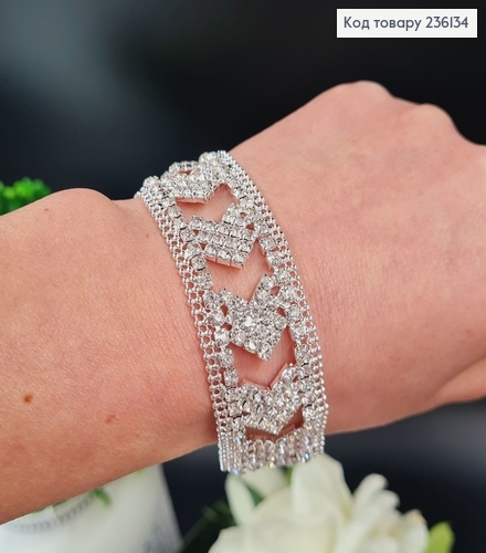 Бижутерия на руку браслет серебреный в камнях 236134 фото 2