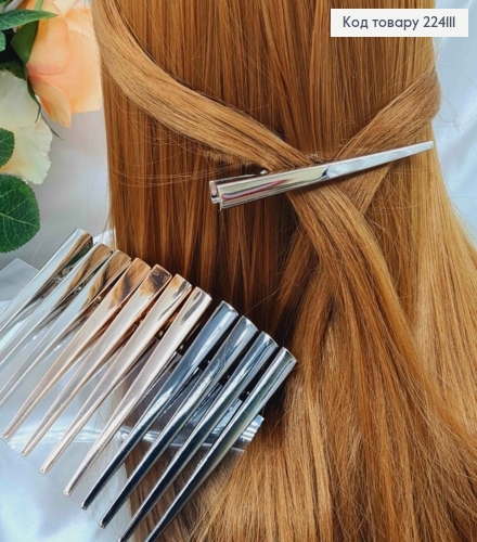 Заколка стрела металл, цвета металлик в ассортименте. 11см 224111 фото 1