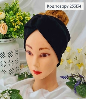 Повязка мягкая замша, Черного цвета, 26*9,5см, ручная работа. 253134 фото