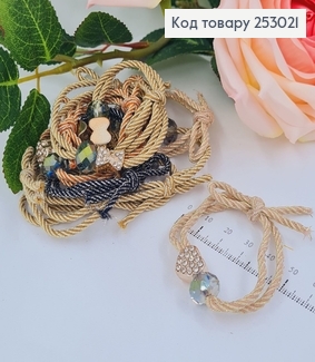 Резинка шнурок детская с камнями 10 шт/уп 253021 фото