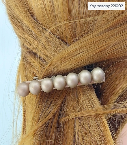 Заколка автомат пластик с жемчугом 6,5 см 221002 фото 2