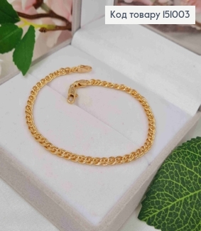 Браслет плетіння НОНА, довжина 19см, ширина 3,5мм, Xuping 18K 151003 фото