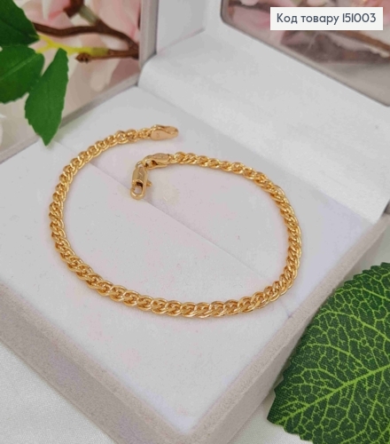 Браслет плетіння НОНА, довжина 19см, ширина 3,5мм, Xuping 18K 151003 фото 1