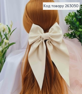 Бант из эко-кожи АЙВОРИ на заколке , размер 15*14см., Украина 263050 фото