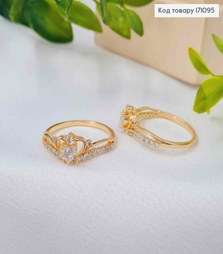 Кольцо "Королевский" украшено Блестящими камнями, Xuping 18К 171095 фото 2