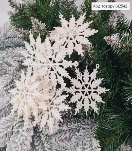 Новорічна фігура Блиск Сніжинка Гостра 10шт/уп, 10см, Україна 612542 фото 1